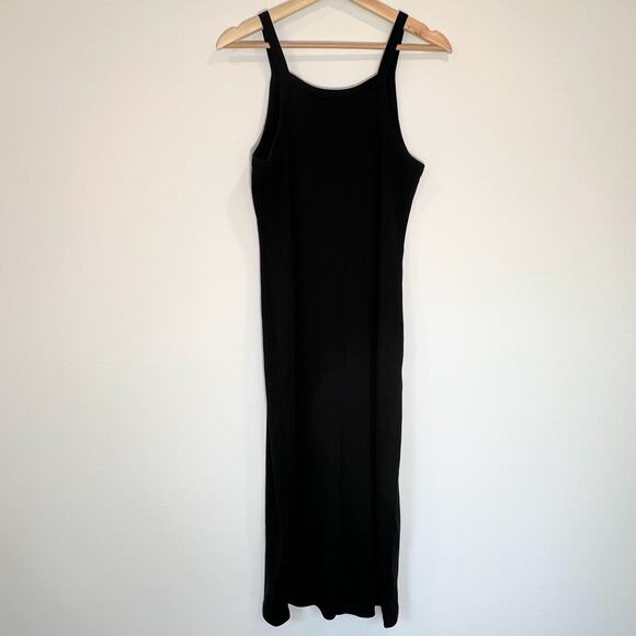 Gap Halter Midi Dress Black Ribbed Women's L NWOT - Picture 3 of 11